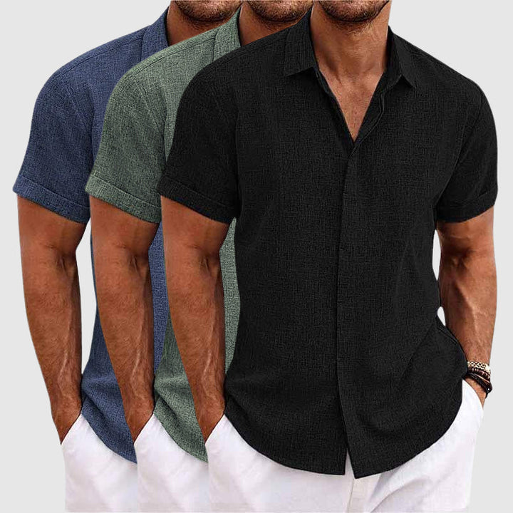 Men's casual long sleeve button-down. Riviera style, relaxed fit for spring, summer, resort & beach wear.