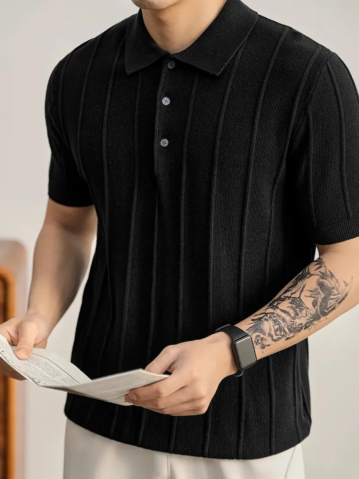 Men's Riviera polo, smart casual, featuring a distinct textured knit, slim fit.