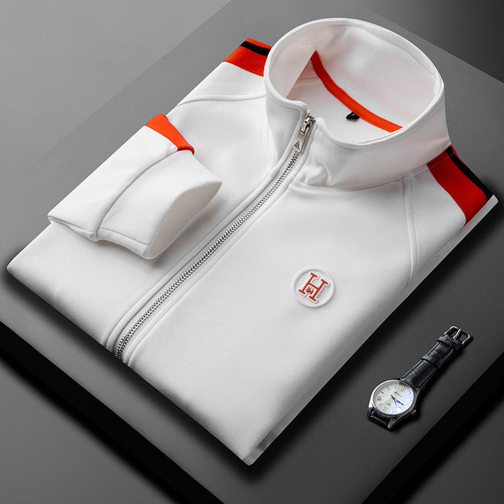 Athletic men's Riviera loungewear set, combining a track jacket and track pants.