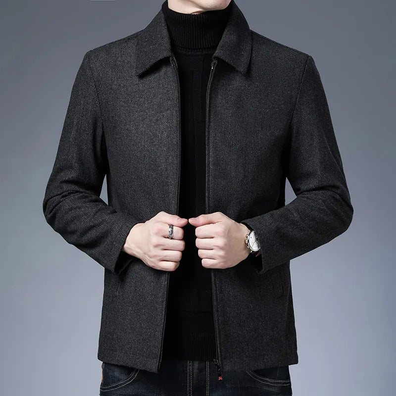 Roberto Men's Tailored Jacket with a high collar and full zip, perfect for everyday casual or smart wear.