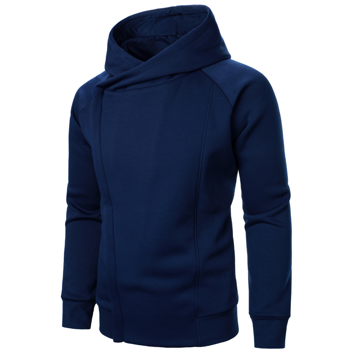 Men's Rogue Flow Urban Stealth Hoodie. Features a deep hood, asymmetric design, & urbanwear style for men.