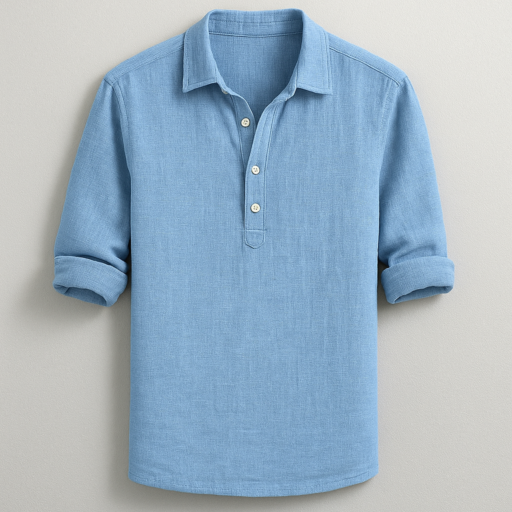 Men's Roman Henley short sleeve shirt, tailored fit for casual everyday wear. Comfortable men's fashion.