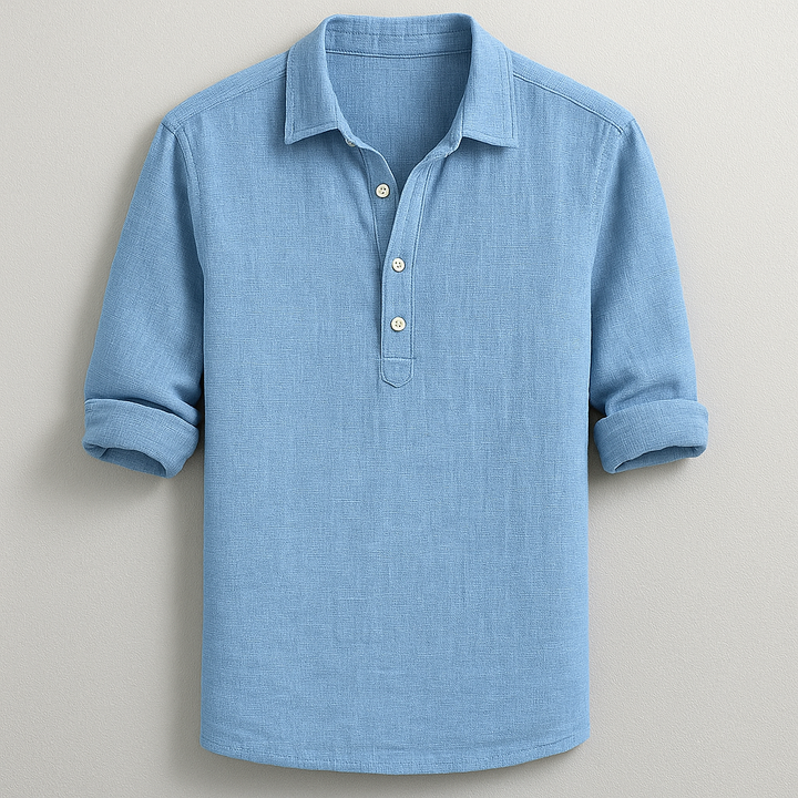 Men's Roman Henley short sleeve shirt, tailored fit for casual everyday wear. Comfortable men's fashion.