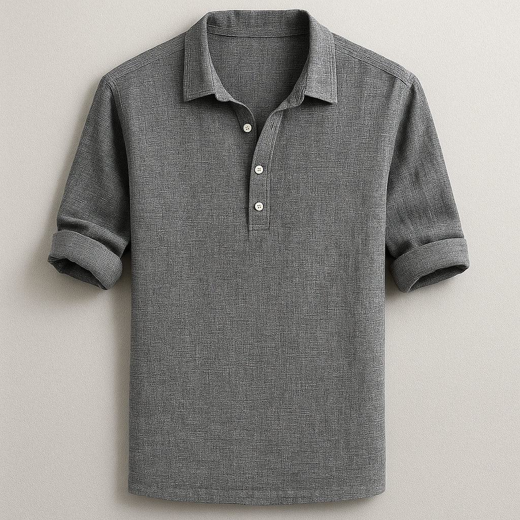 Stylish men's Roman Henley shirt, versatile for spring & summer. Relaxed comfort, perfect casual top.