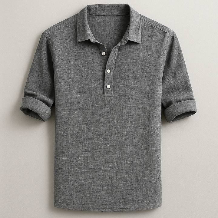 Stylish men's Roman Henley shirt, versatile for spring & summer. Relaxed comfort, perfect casual top.