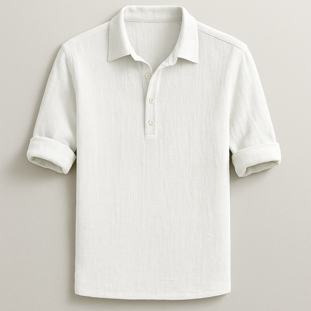Relaxed fit men's Roman Henley, short sleeve casual shirt. Perfect comfort and style for everyday fashion.