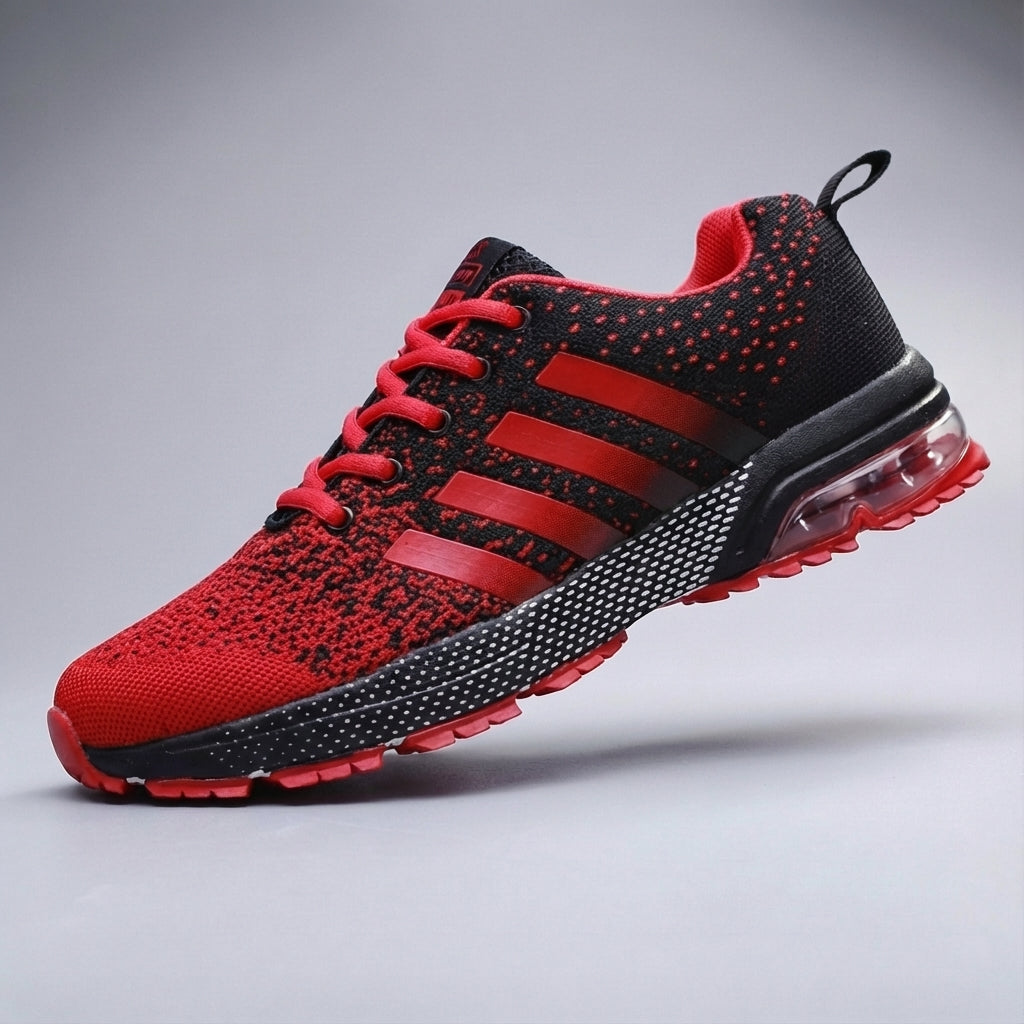 Top-down view of Rudy men's sporty running shoes, durable and breathable for active men