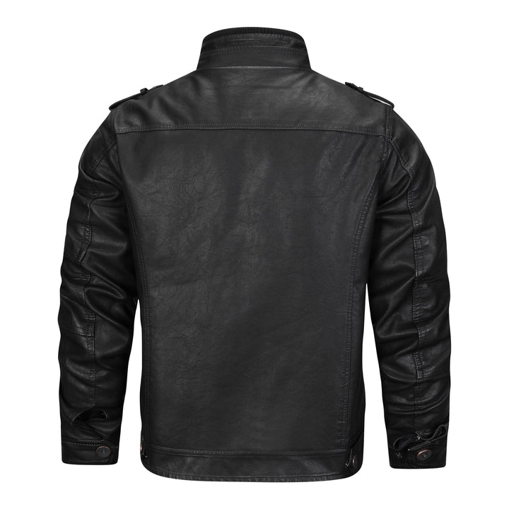 Durable Avan men's rugged leather jacket, offering classic masculine style & comfortable outerwear for fall & winter.