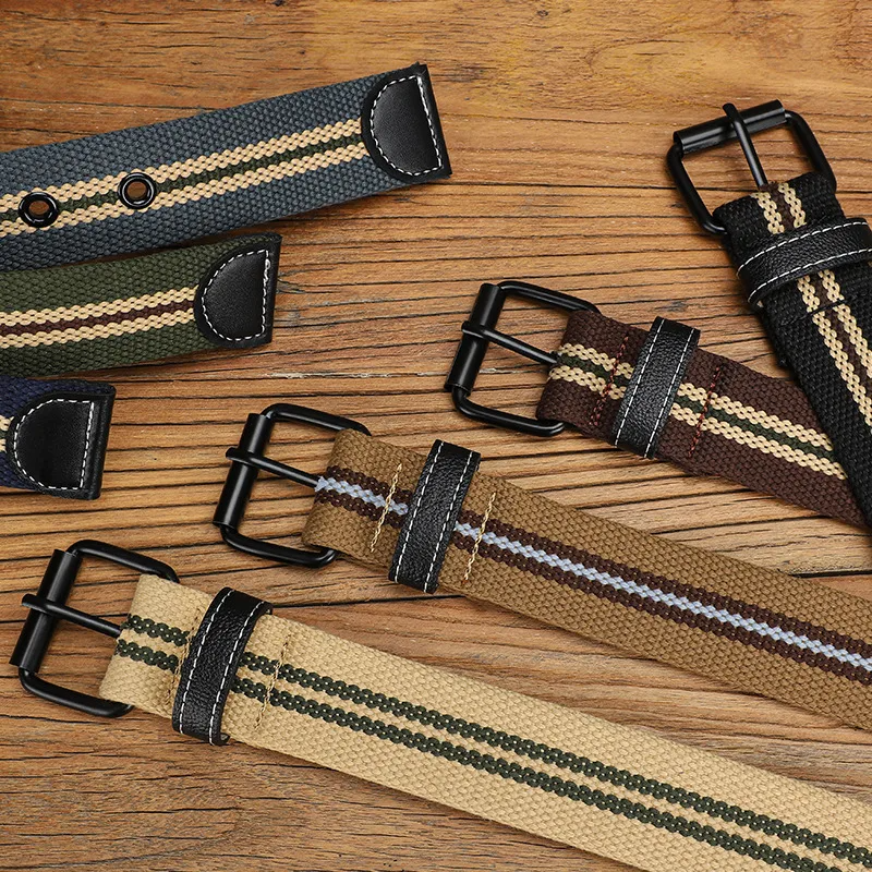 Classic men's casual canvas belt, easily adjustable for a comfortable fit for any outdoor activity.