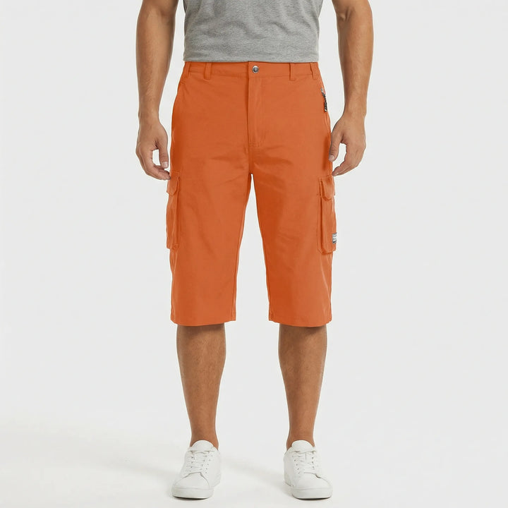 Outdoor men's cargo shorts, rugged construction with versatile multi-purpose pockets for active lifestyles.