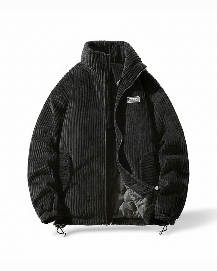 Men's rugged corduroy style jacket for casual everyday wear. Perfect fall/winter outerwear for versatile styling.