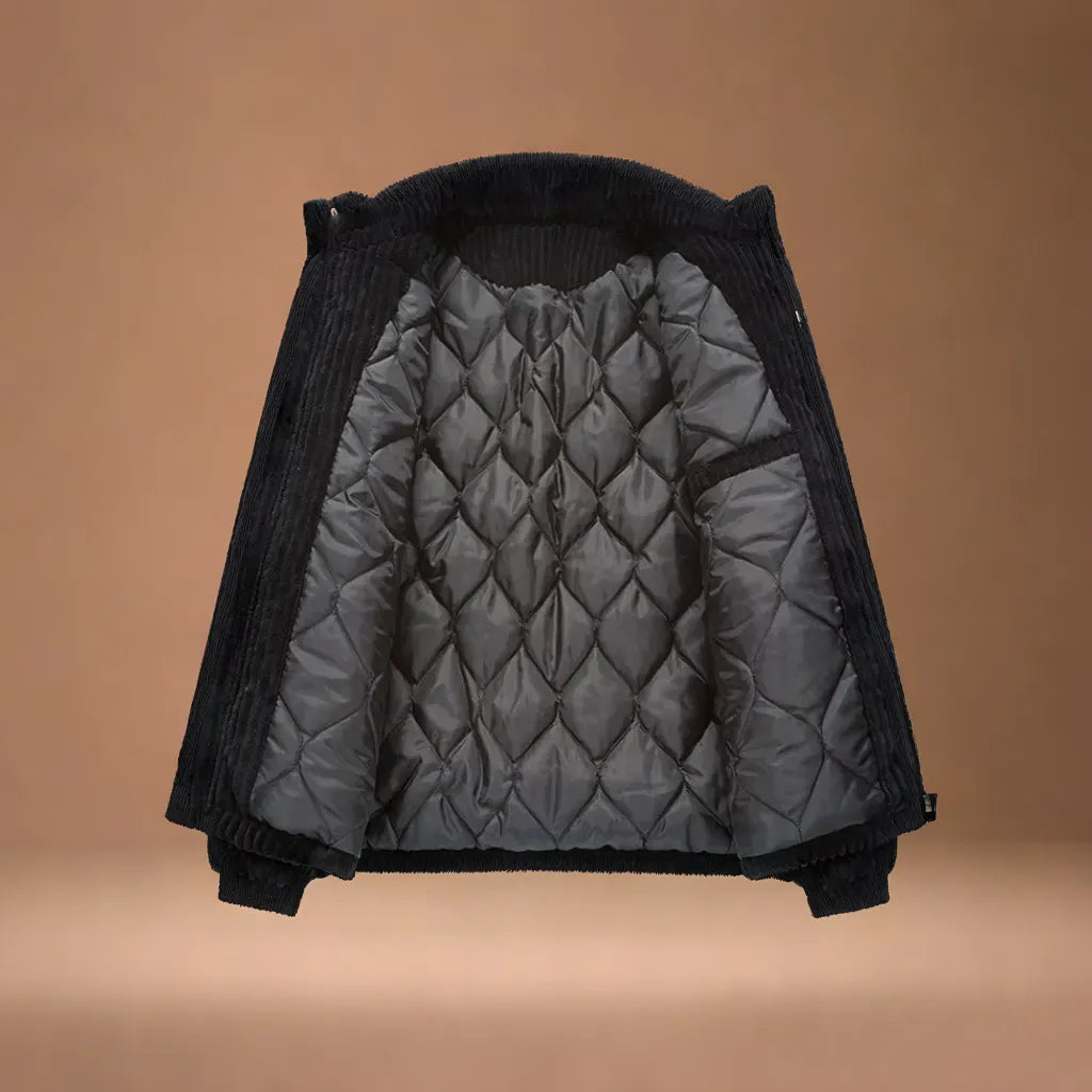 Comfortable men's fall & winter jacket, corduroy style. Great for everyday casual wear & layering.