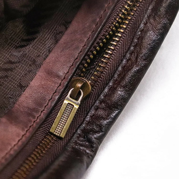 Rugged snap closure bifold wallet for men, made with genuine distressed leather.