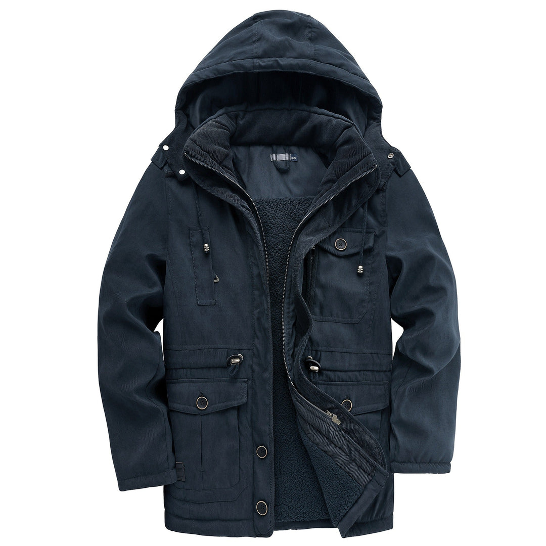 Comfortable & heavy-duty men's rugged jacket, perfect protective outerwear for cold weather adventures.
