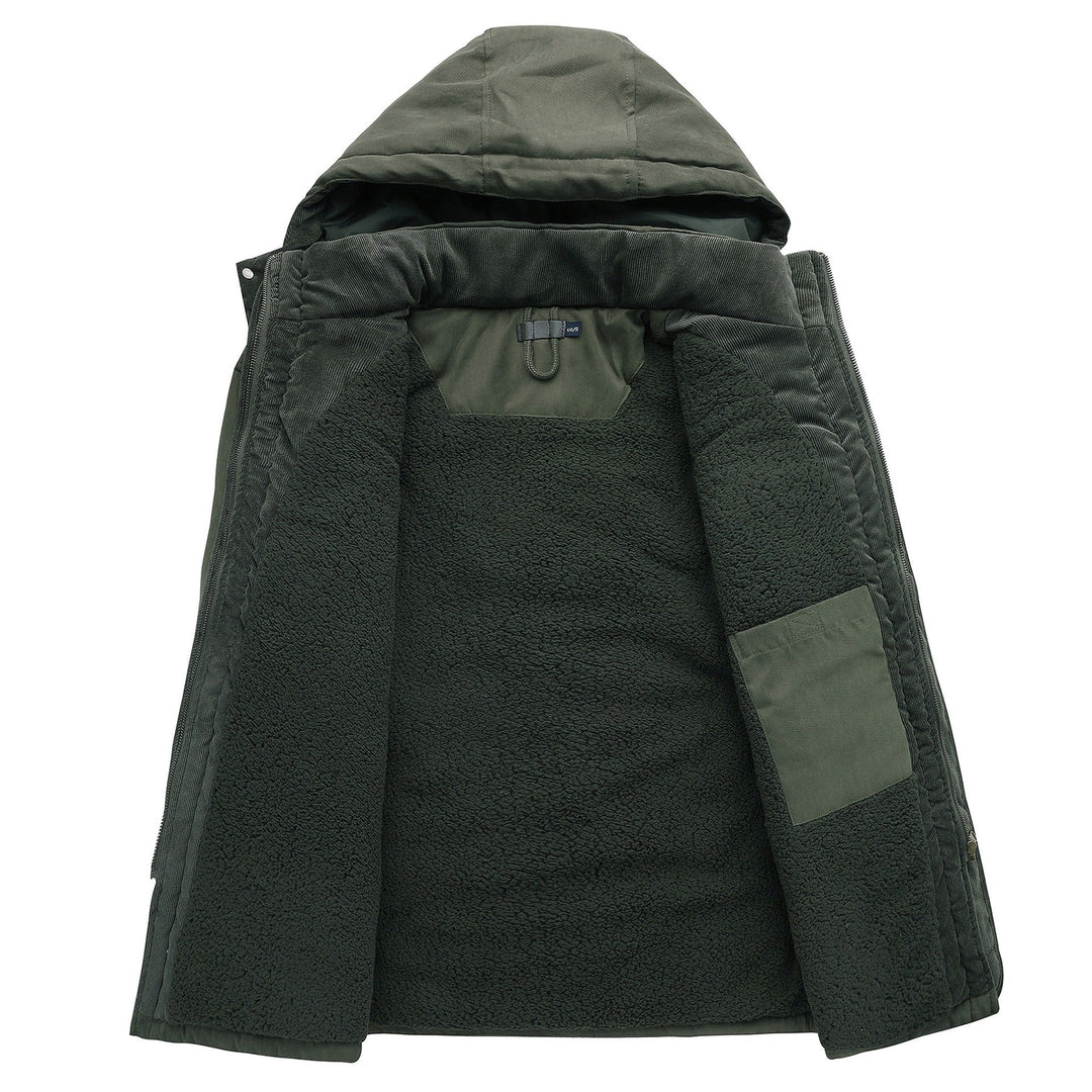Insulated men's highland jacket providing superior warmth for extreme cold weather & adventure.