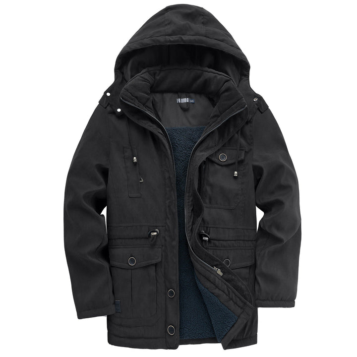 Versatile men's winter jacket, rugged and weatherproof, ideal for hiking, camping & adventure.