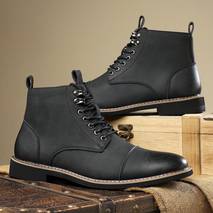 Men's rugged outdoor & city boots, durable, comfortable, versatile for walking & daily wear.