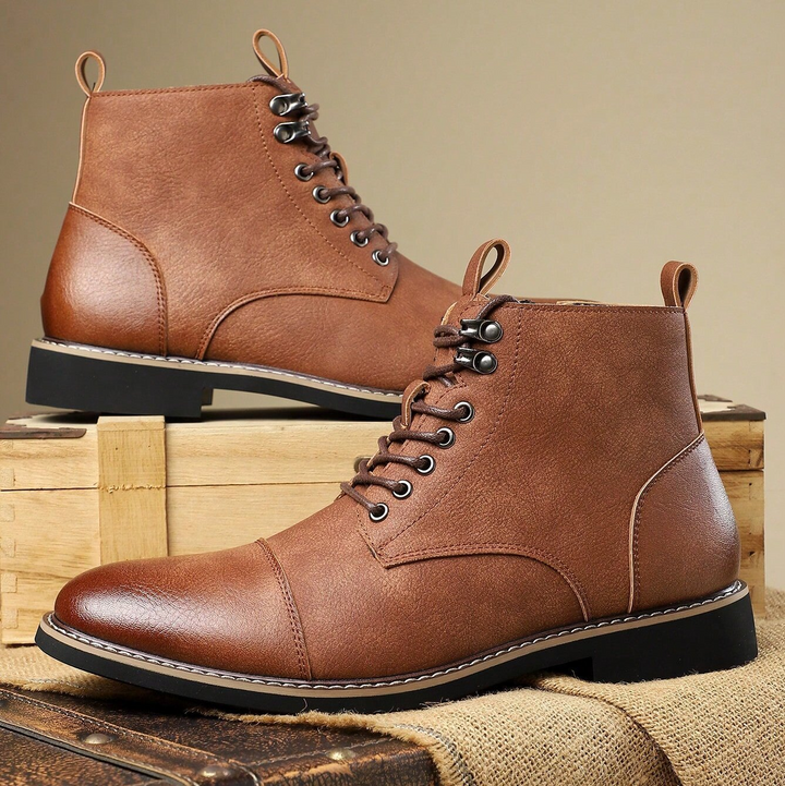 Tough men's outdoor shoes with excellent ankle support & waterproof features for any weather.