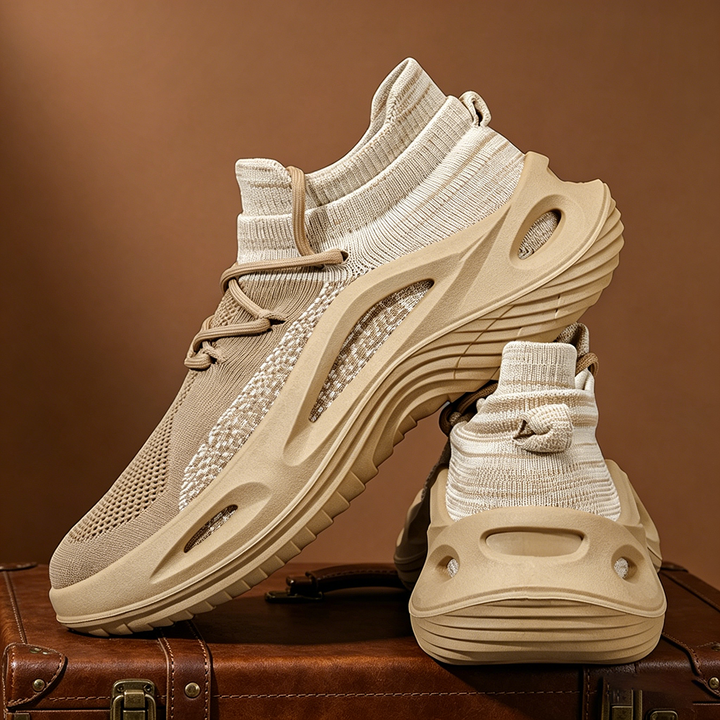 Close-up of Sable men's sneakers, highlighting breathable mesh and quality construction for comfort.