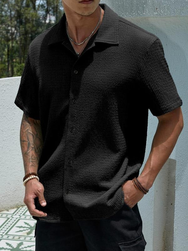 Relaxed fit Men's Salerno short sleeve shirt, a versatile polo style top for effortless summer casual wear.