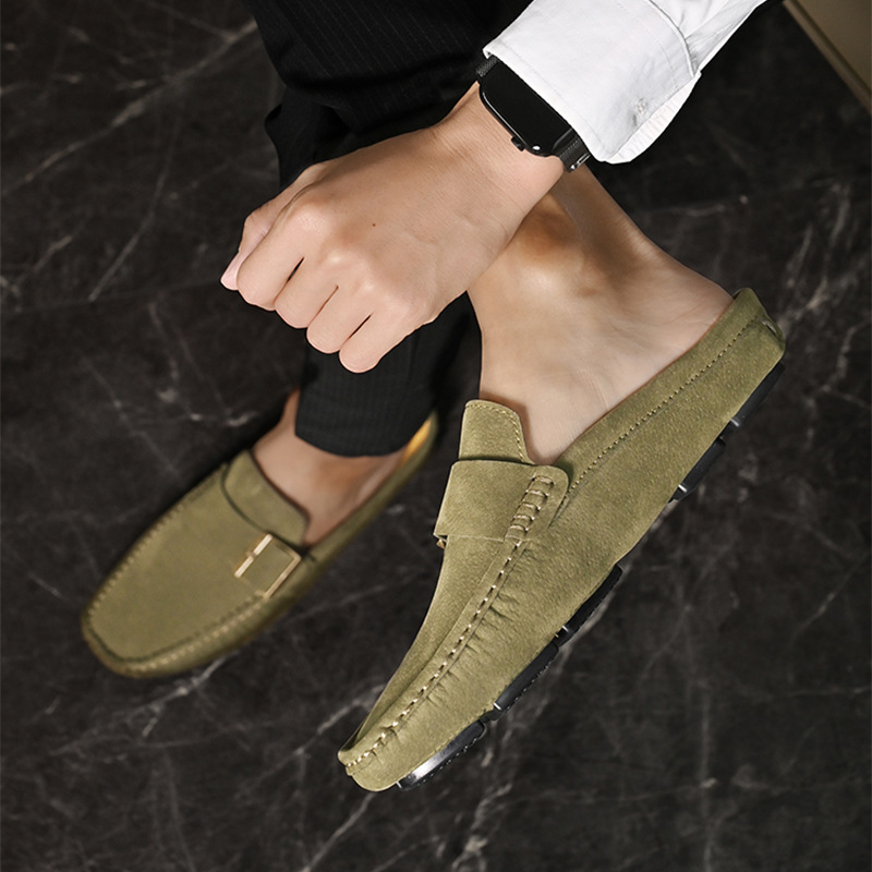 Brown Men's Santorini Comfort Loafers, elegant slip-on casual shoes for men's fashion.