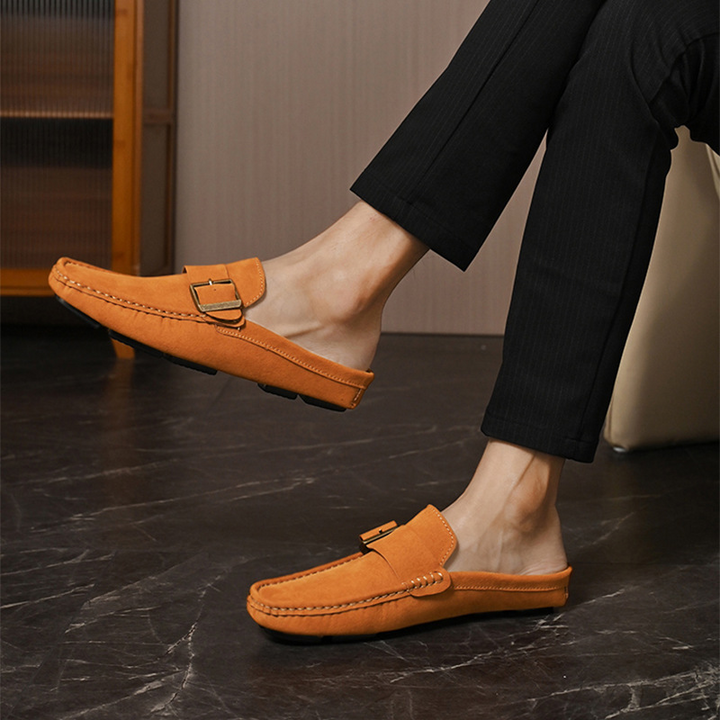 Men's classic slip-on loafers, Santorini Comfort design, ideal for formal & casual attire.