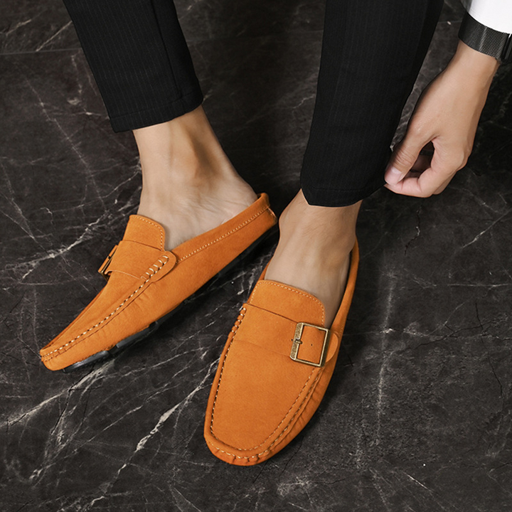 Stylish brown Men's Santorini Comfort Loafers, perfect slip-on shoes for any occasion.
