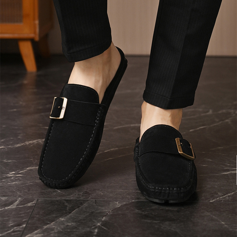 Brown Men's Santorini slip-on loafers, comfortable footwear designed for classic men's style.