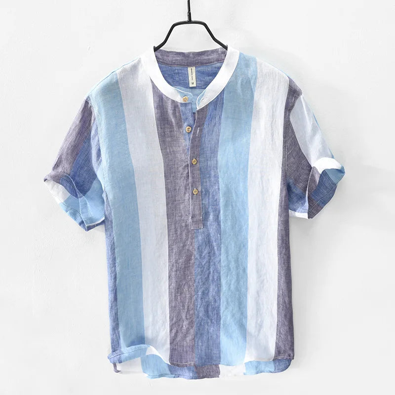 Men's Santorini relaxed fit short sleeve shirt, perfect for summer beach days and casual vacation wear.