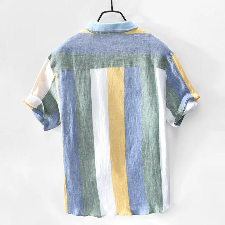 Casual men's Santorini shirt with a relaxed fit, a comfortable short sleeve button-down for everyday summer style.