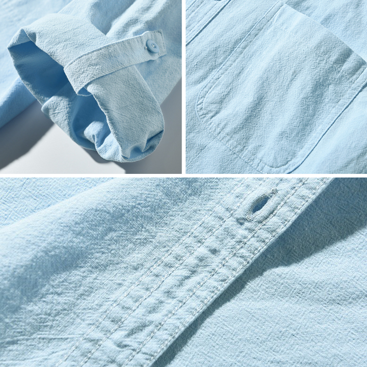 Lightweight, breathable men's summer shirt. Comfortable, relaxed fit leisurewear, ideal for resort and vacation style.