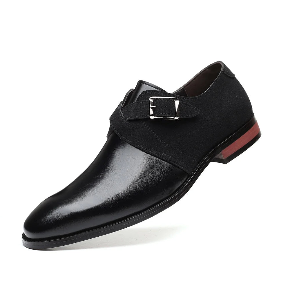 Elegant men's double monk loafers with stylish buckles. Classic formal wear & business attire for the modern man.