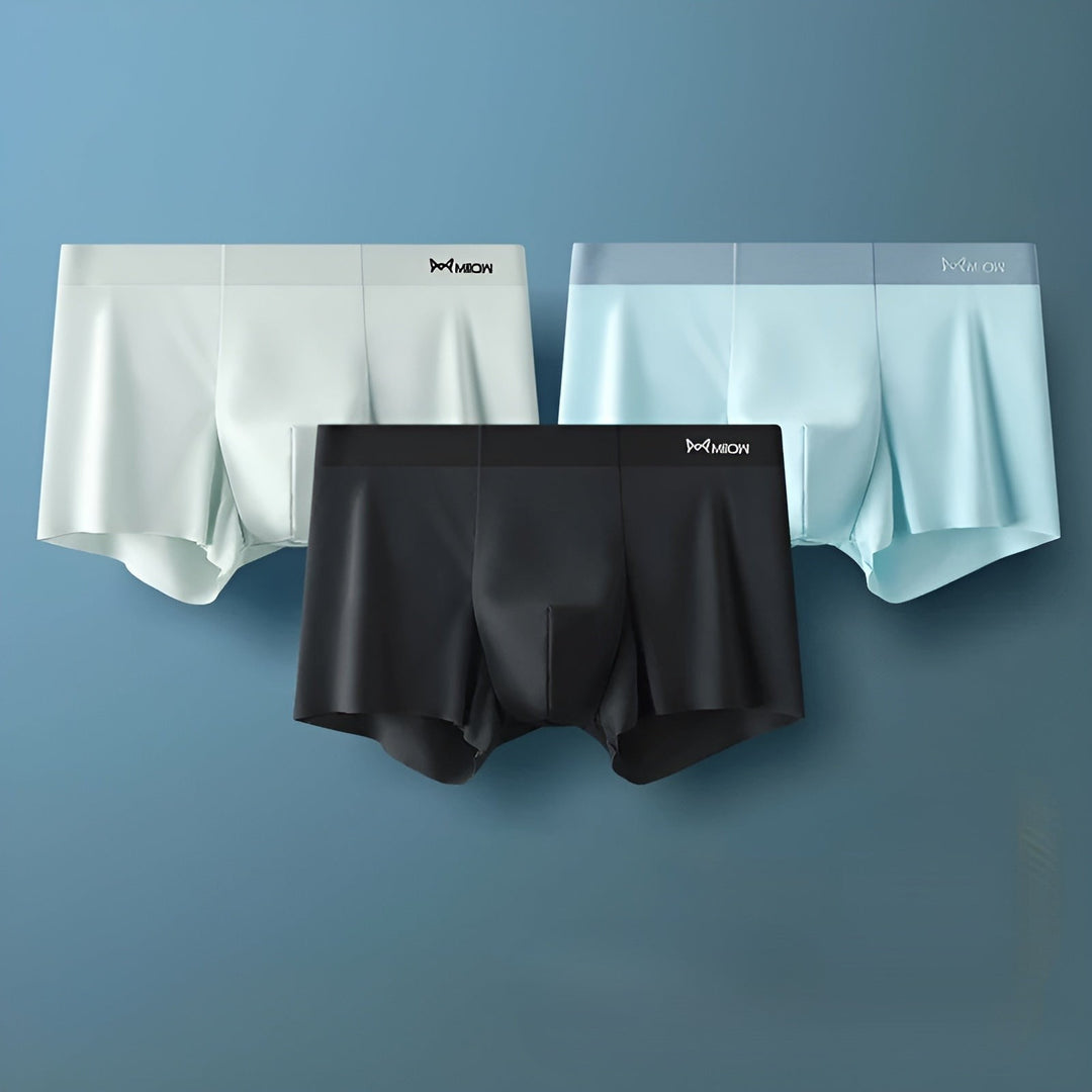 Breathable men's seamless boxer briefs, ensuring all-day freshness & quick drying.