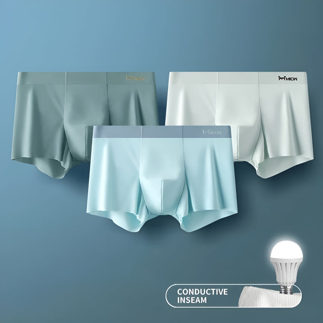 Grey seamless men's boxer briefs, essential undergarment for everyday comfort.