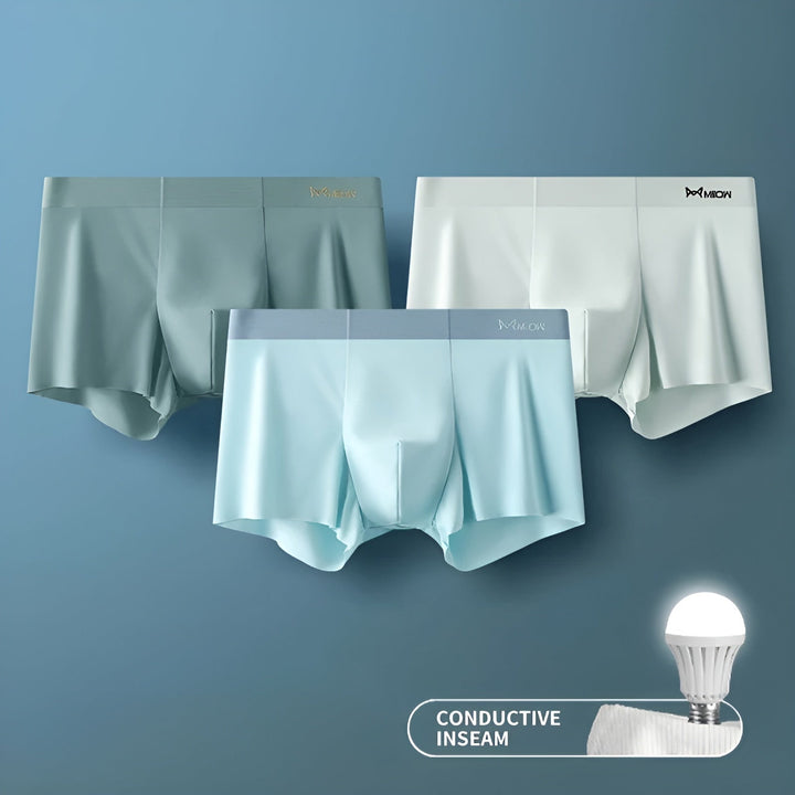 Grey seamless men's boxer briefs, essential undergarment for everyday comfort.