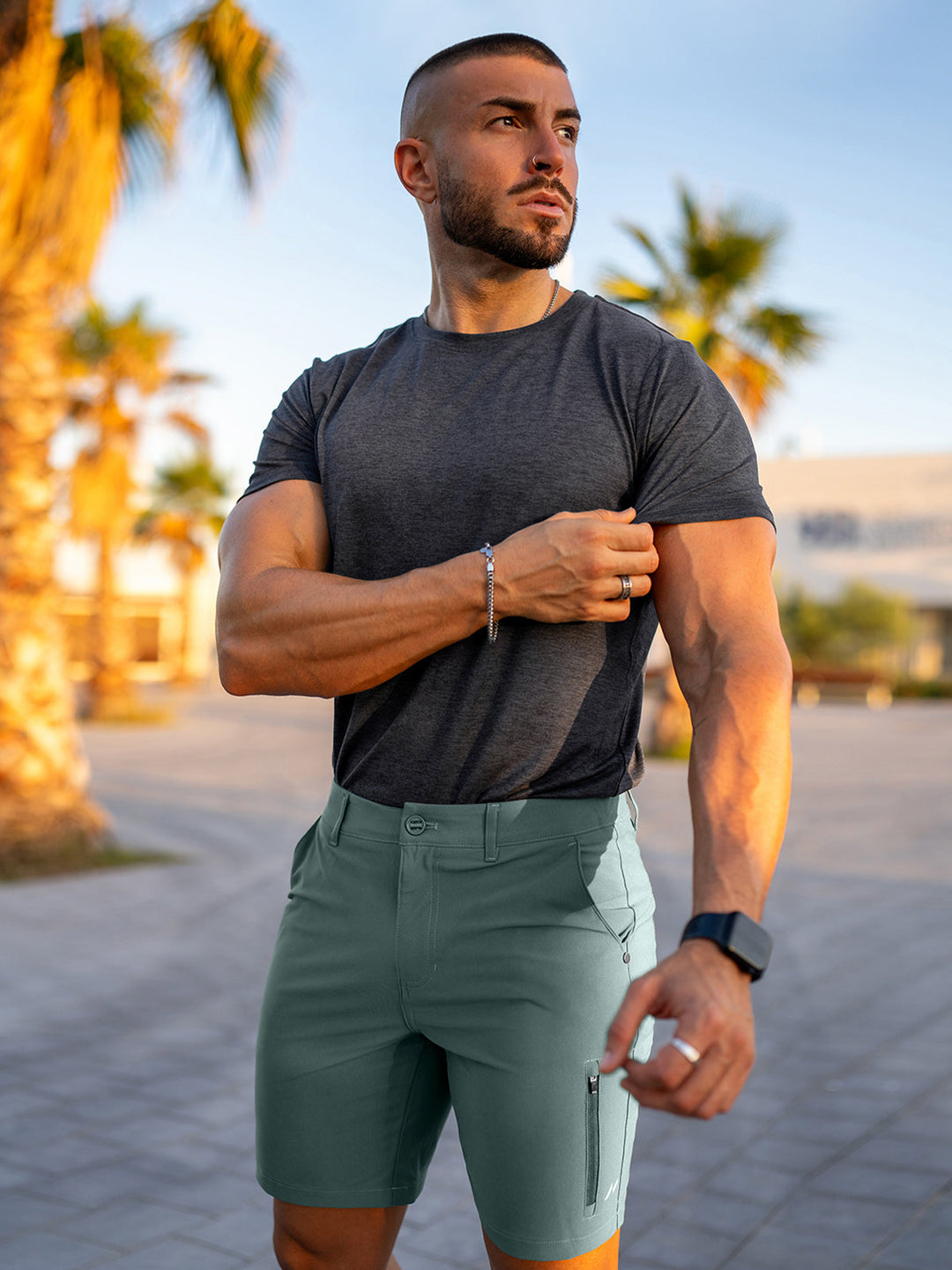White Men's Sevilla Performance Tee, essential workout gear for men's active wardrobe.