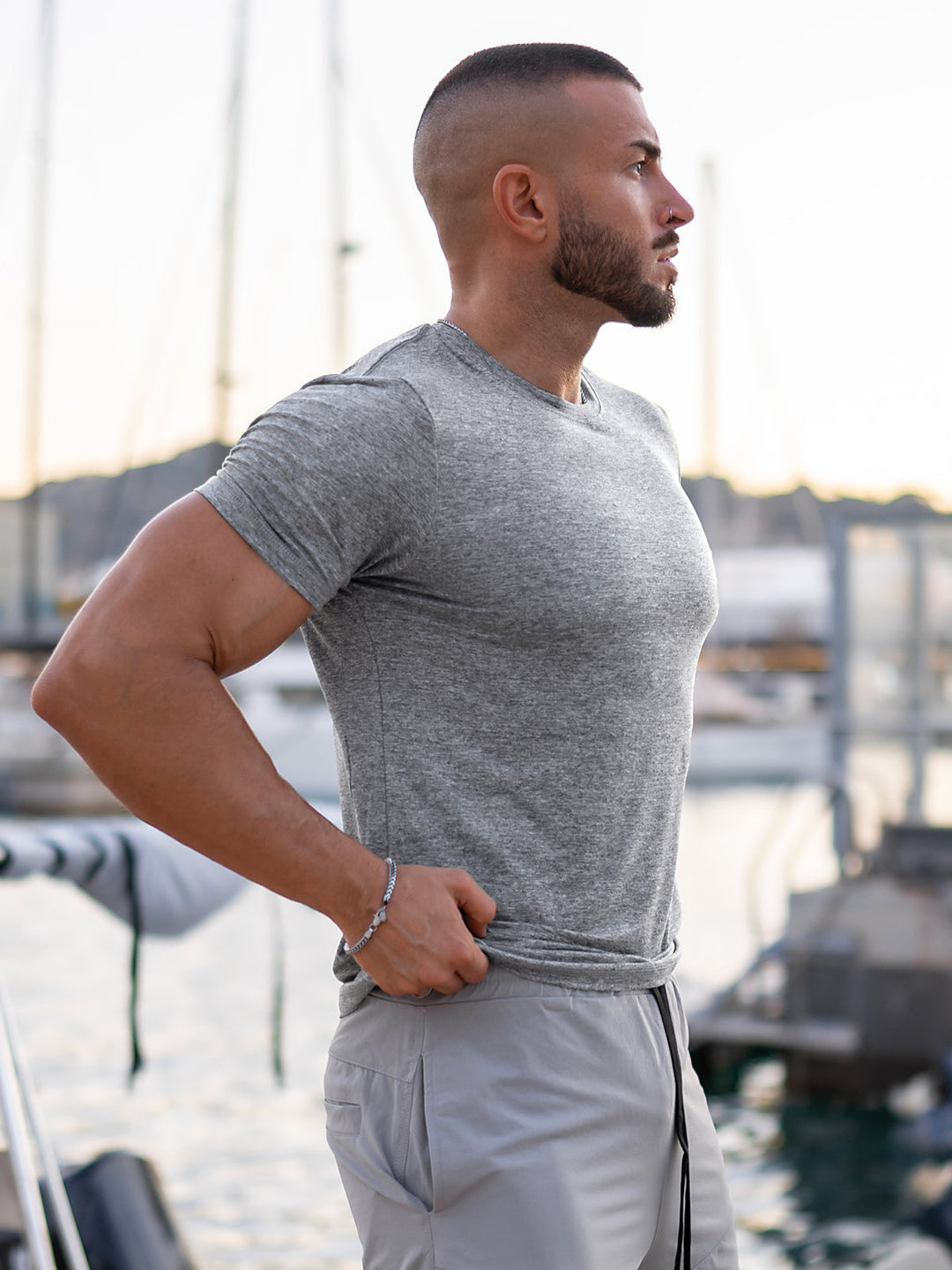 Blue Men's Sevilla Performance Tee, designed for men's tops, gym shirts & sportswear.