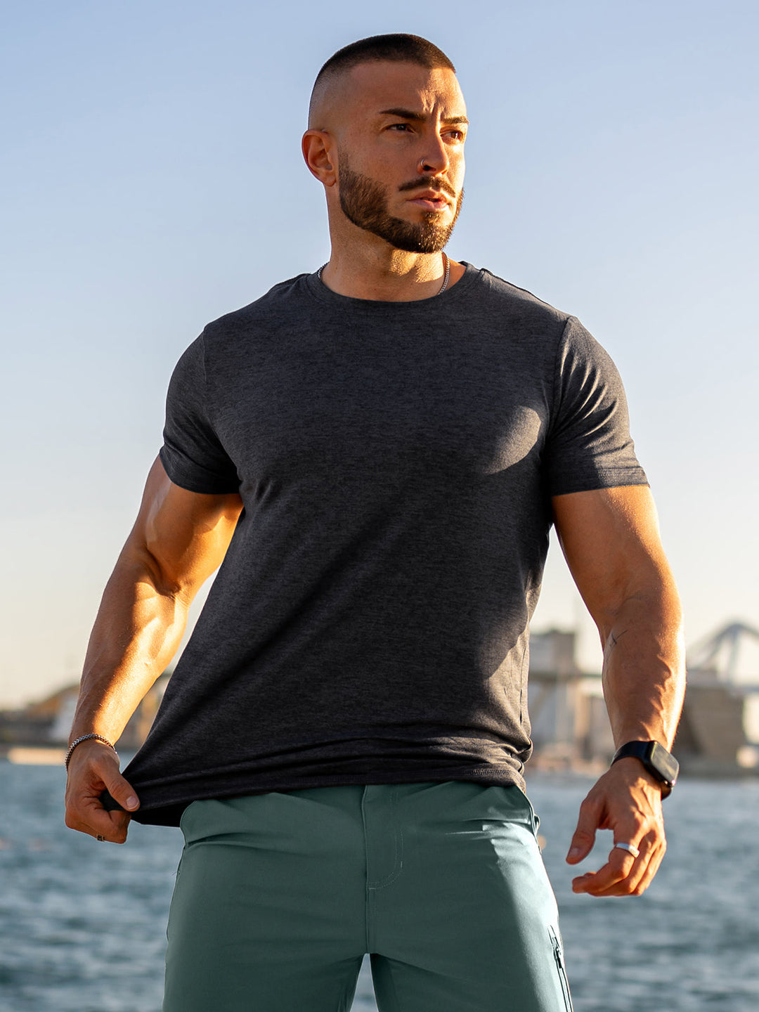 Red Men's Sevilla Performance Tee. Versatile short sleeve men's top for training & casual.