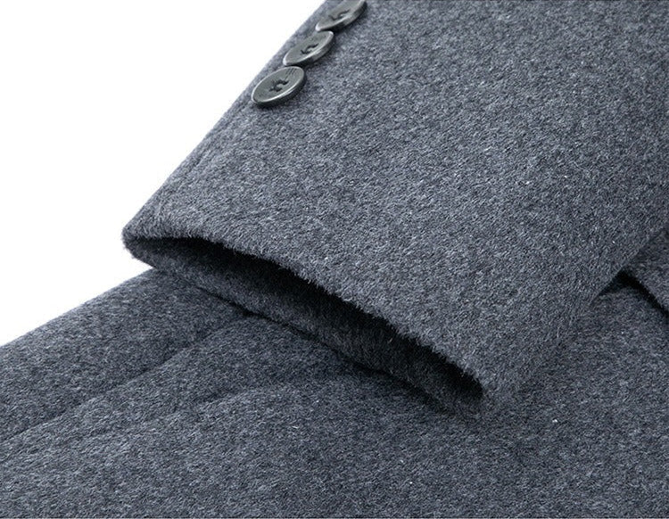 Elegant gray men's tailored blazer jacket, essential for versatile business & smart casual looks.