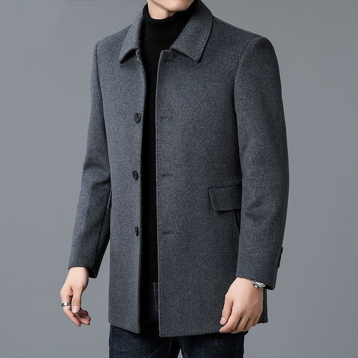 Professional men's gray tailored blazer jacket, perfect for office or smart casual events.