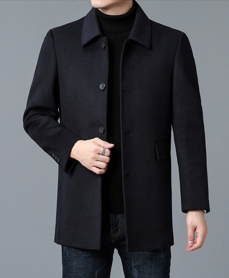 Sophisticated men's tailored blazer jacket, offering smart casual elegance & modern style.