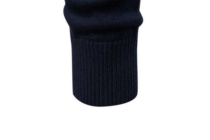 Men's Siena half-zip knit sweater in a deep blue. Polished, refined long sleeve pullover for any occasion.