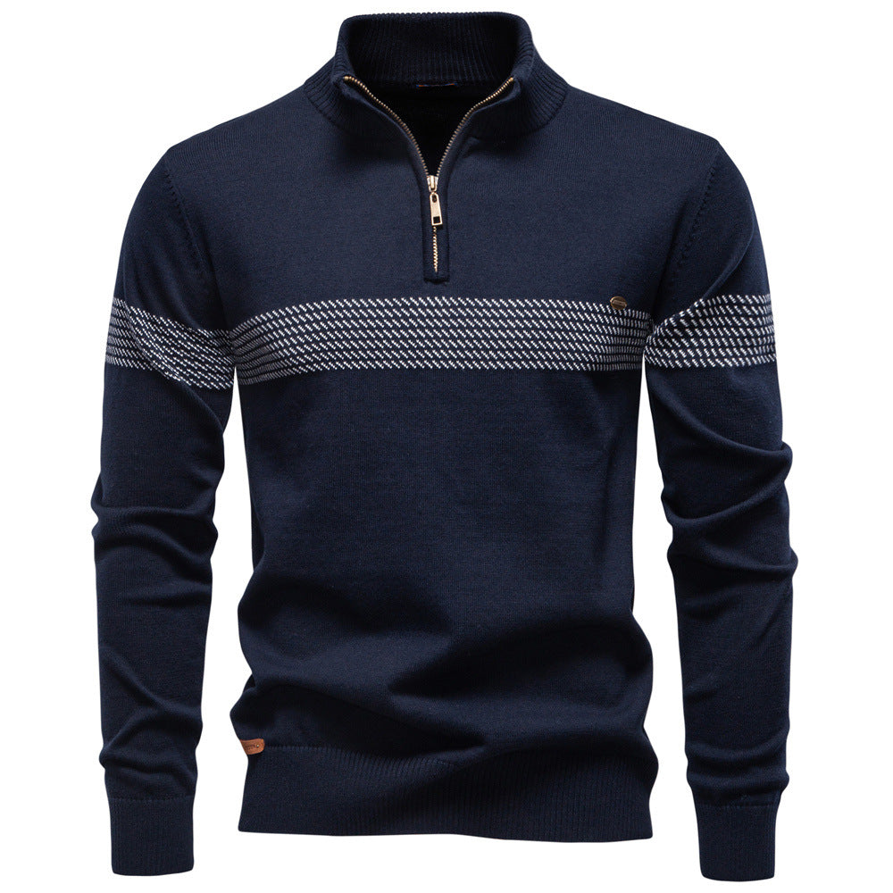 Refined men's Siena half-zip knit sweater in charcoal. A comfortable, versatile long sleeve pullover.