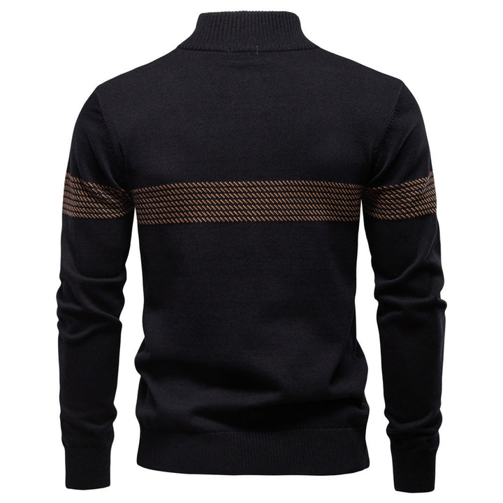 Polished men's half-zip knit pullover. Siena long sleeve sweater ideal for versatile men's fashion.