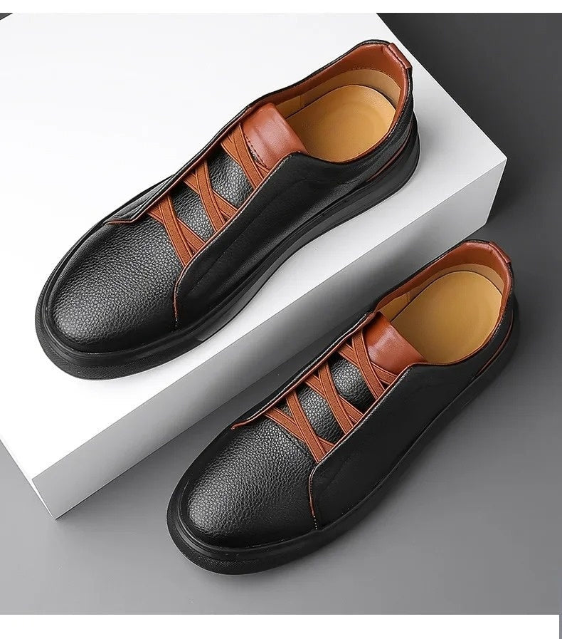 Men's Signature Crossover Lace sneakers on foot, emphasizing casual comfort & versatile style.