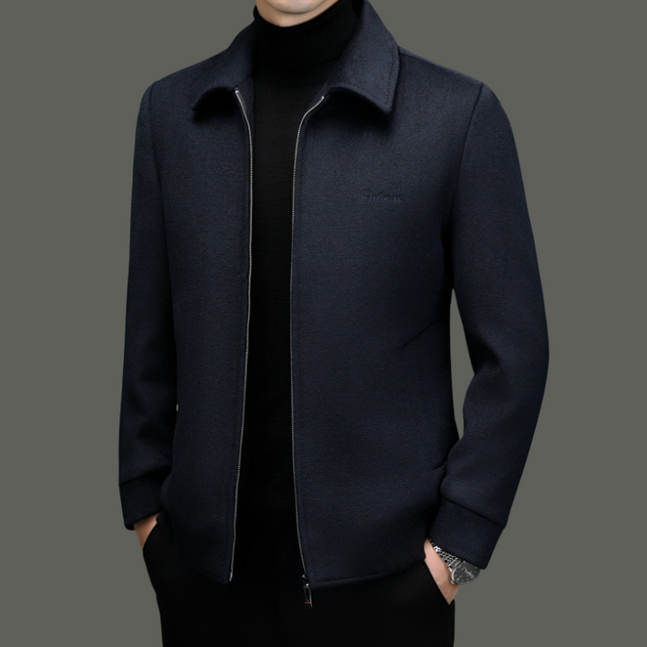 Brown men's versatile zip-front jacket, offering comfort & a stylish look for any occasion.