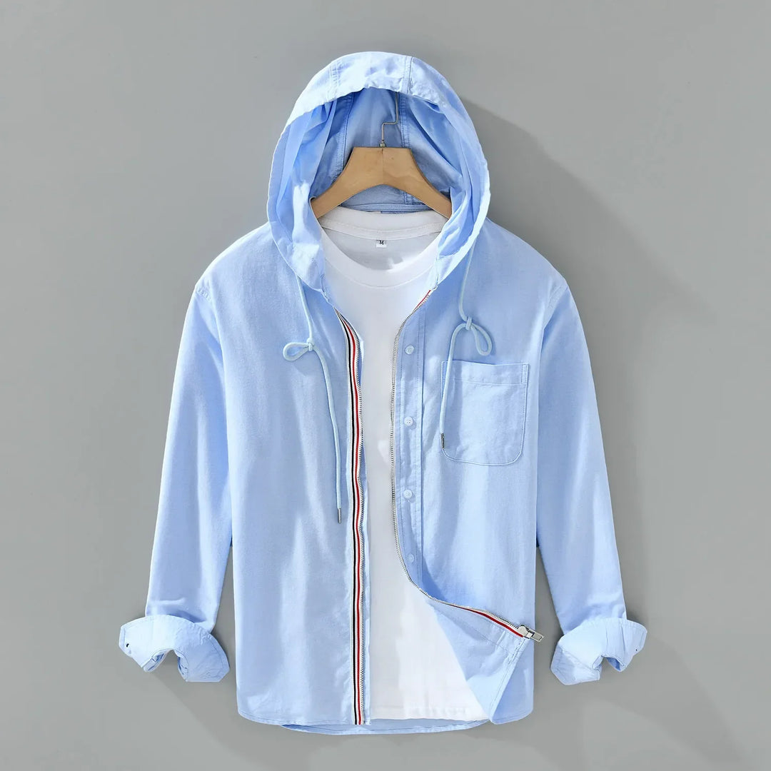 Men's Sky Blue Milan Heritage Long Sleeve Shirt for versatile casual or office wear. Classic minimalist design.