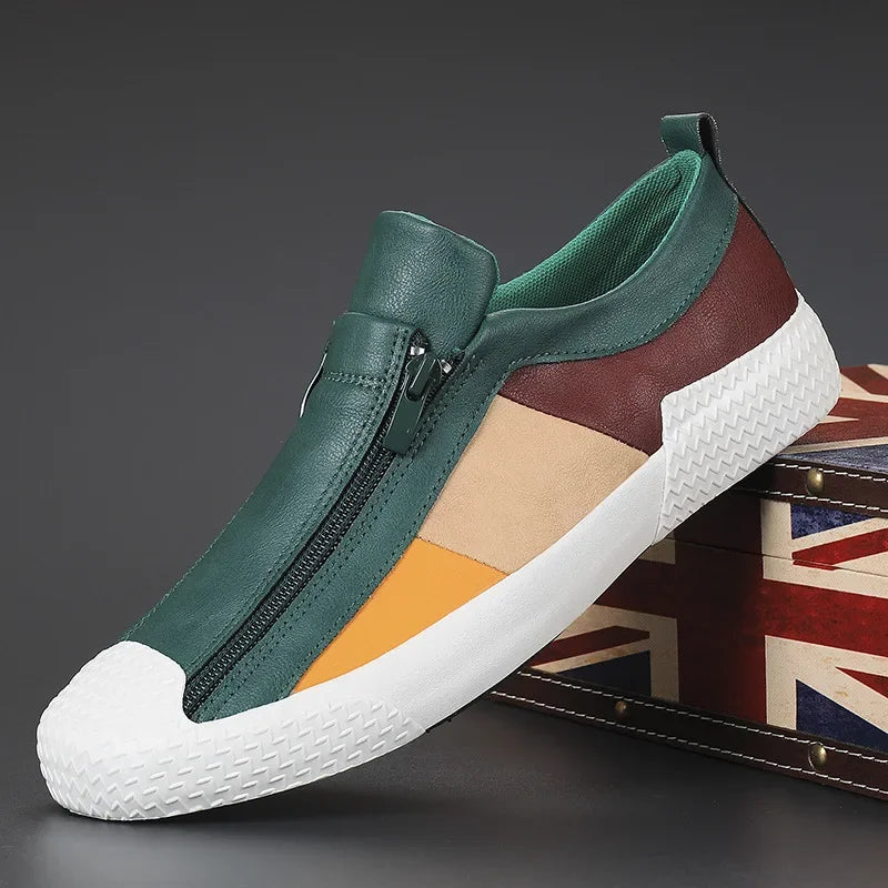 Men's sleek black zip sneakers for all-day comfort, perfect for casual and everyday wear. Modern athletic design.