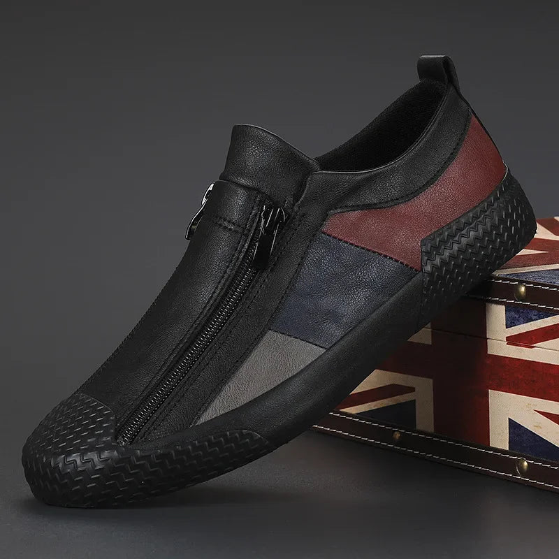 Fashionable men's zip sneakers with a sleek design, offering comfort for walking and everyday wear. Modern casual footwear.