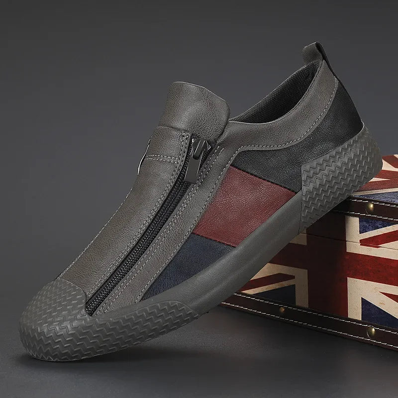 Versatile men's sleek zip sneakers, offering comfort for walking, everyday wear, and casual outfits. Modern fashion.
